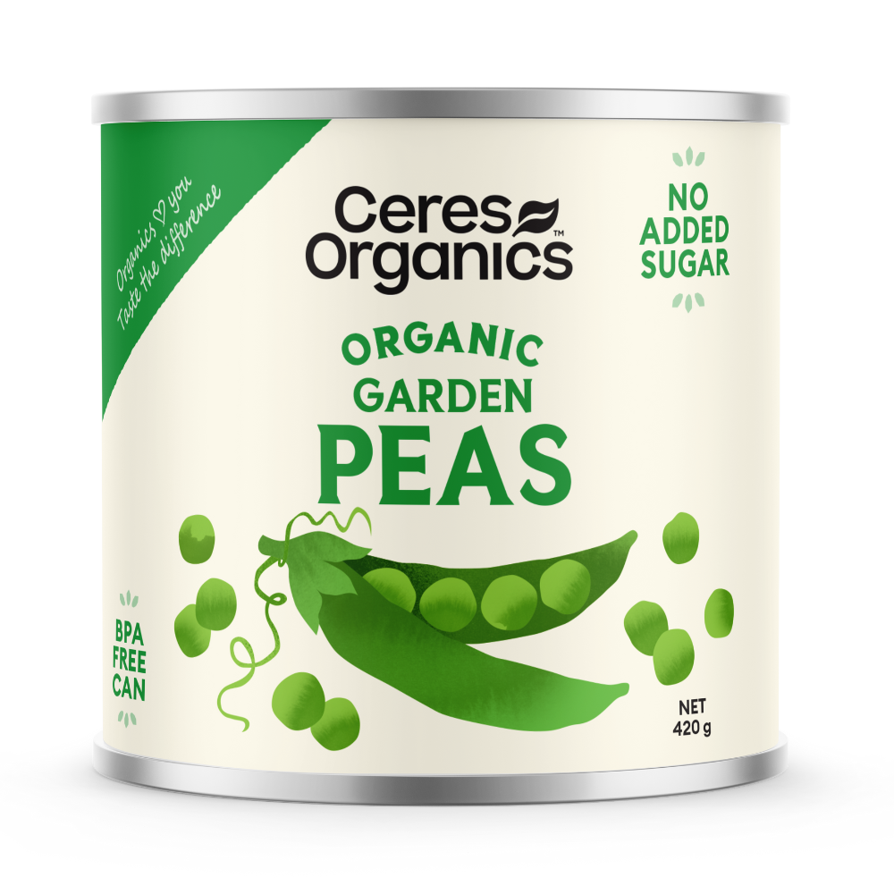 Organic garden peas
