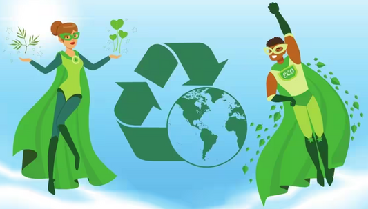 Two superheroes saving the planet one good action at the time