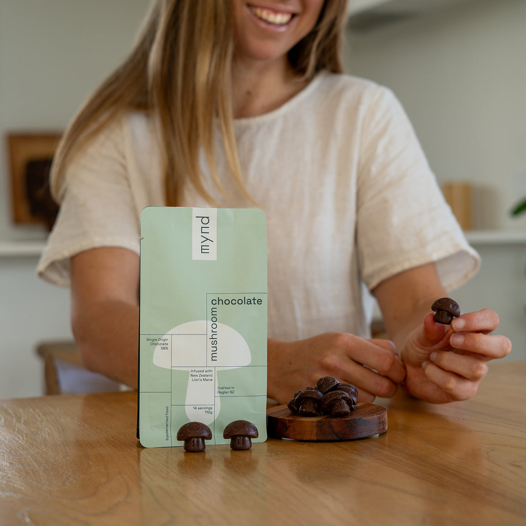 Mynd mushroom-shaped Lion's Mane chocolates